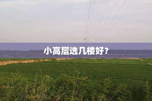 小高层选几楼好？