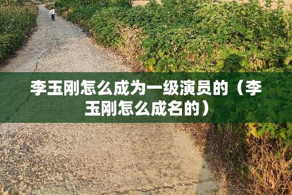 李玉刚怎么成为一级演员的（李玉刚怎么成名的）