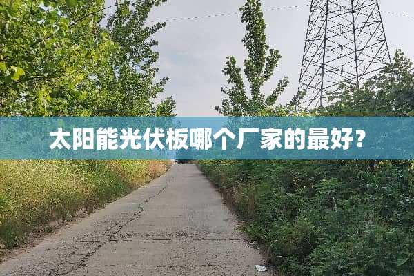 太阳能光伏板哪个厂家的最好？