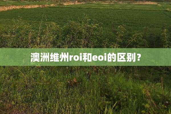 澳洲维州roi和eoi的区别？