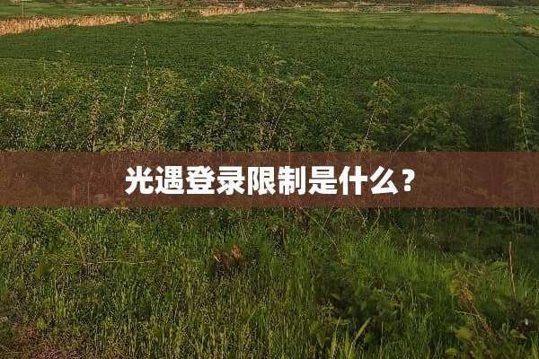光遇登录限制是什么？