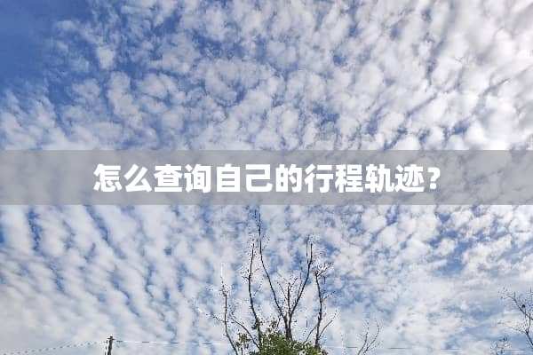怎么查询自己的行程轨迹？