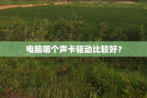 电脑哪个声卡驱动比较好？