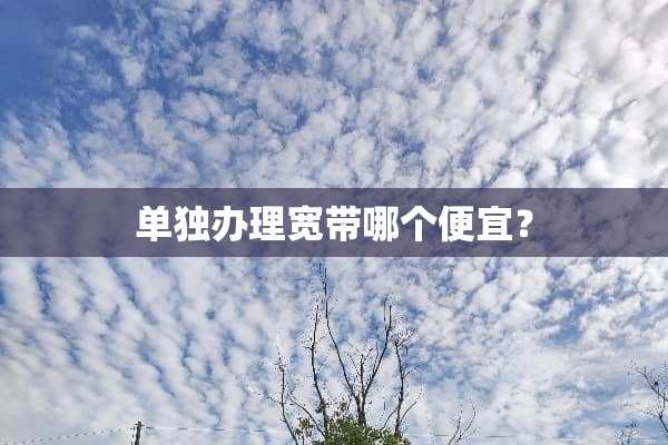 单独办理宽带哪个便宜？
