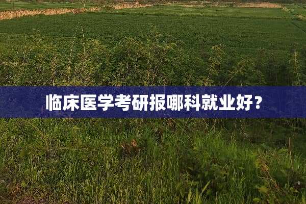 临床医学考研报哪科就业好？