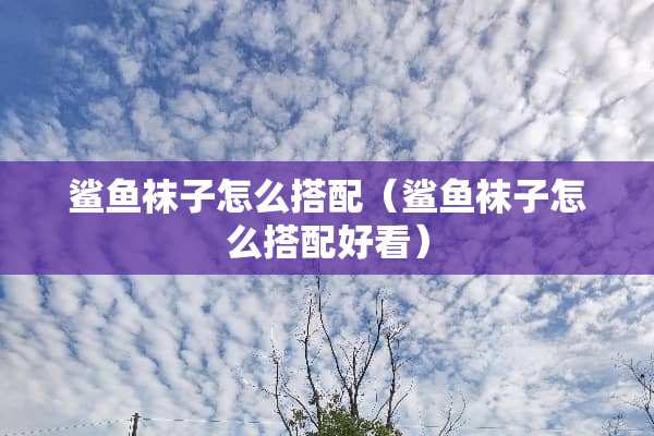 鲨鱼袜子怎么搭配（鲨鱼袜子怎么搭配好看）