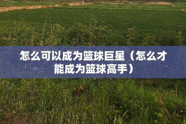 怎么可以成为篮球巨星（怎么才能成为篮球高手）