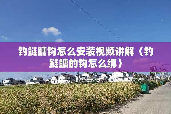 钓鲢鳙钩怎么安装视频讲解（钓鲢鳙的钩怎么绑）