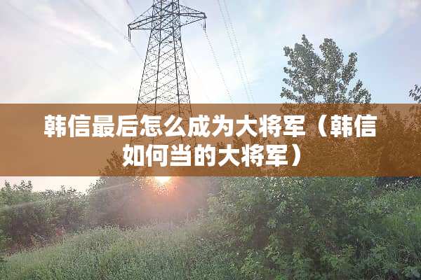 韩信最后怎么成为大将军（韩信如何当的大将军）