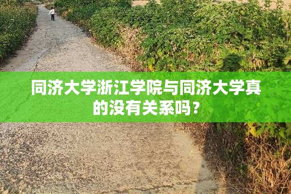 同济大学浙江学院与同济大学真的没有关系吗？