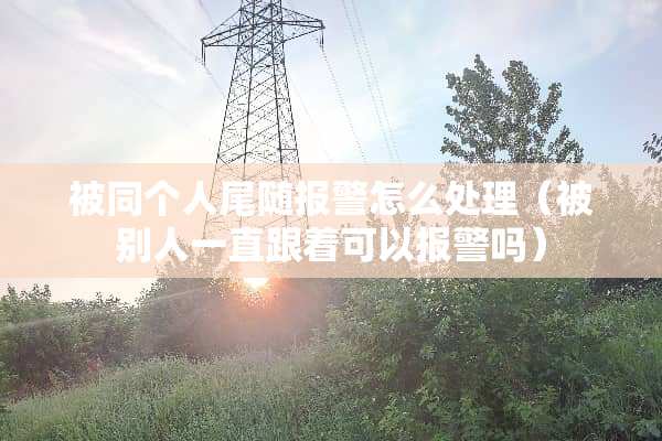 被同个人尾随报警怎么处理（被别人一直跟着可以报警吗）