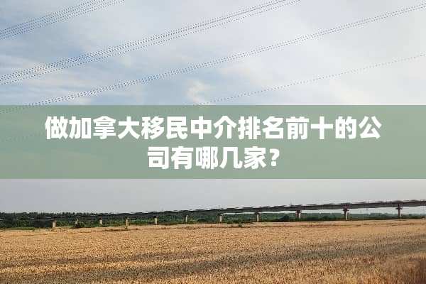 做加拿大移民中介排名前十的公司有哪几家？