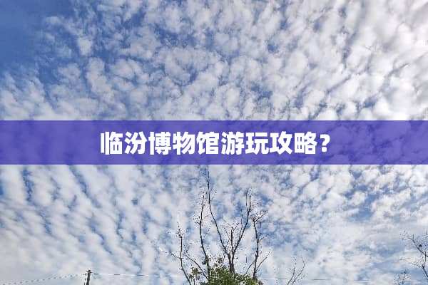 临汾博物馆游玩攻略？