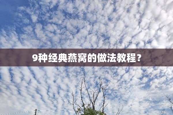 9种经典燕窝的做法教程？