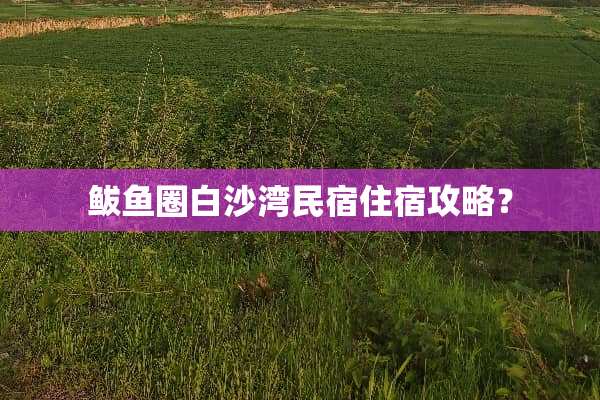 鲅鱼圈白沙湾民宿住宿攻略？