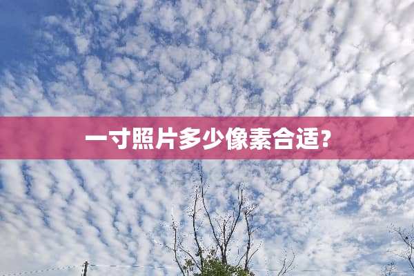 一寸照片多少像素合适？