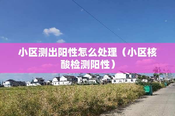 小区测出阳性怎么处理（小区核酸检测阳性）