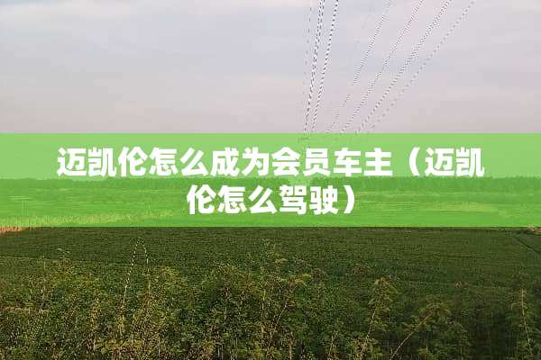 迈凯伦怎么成为会员车主（迈凯伦怎么驾驶）
