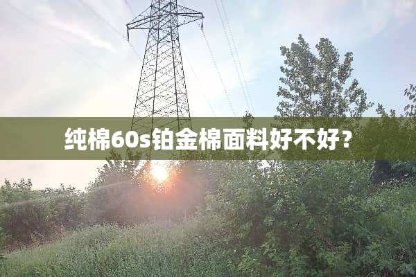纯棉60s铂金棉面料好不好？