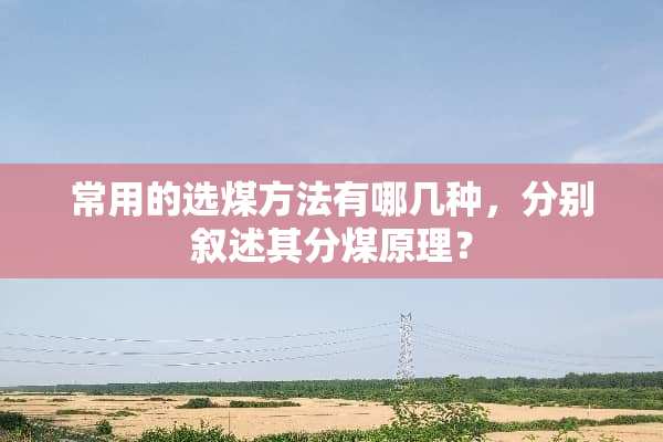 常用的选煤方法有哪几种，分别叙述其分煤原理？
