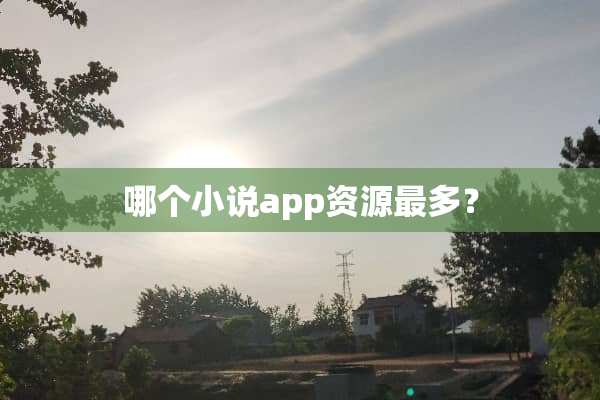 哪个小说app资源最多？