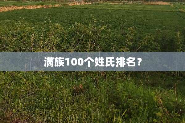 满族100个姓氏排名？