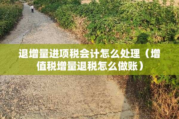 退增量进项税会计怎么处理（***增量退税怎么做账）