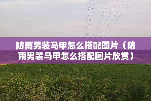 防雨男装马甲怎么搭配图片（防雨男装马甲怎么搭配图片欣赏）