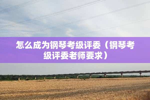 怎么成为钢琴考级评委（钢琴考级评委老师要求）
