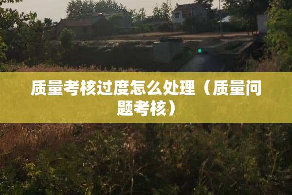 质量考核过度怎么处理（质量问题考核）