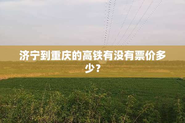 济宁到重庆的高铁有没有票价多少？