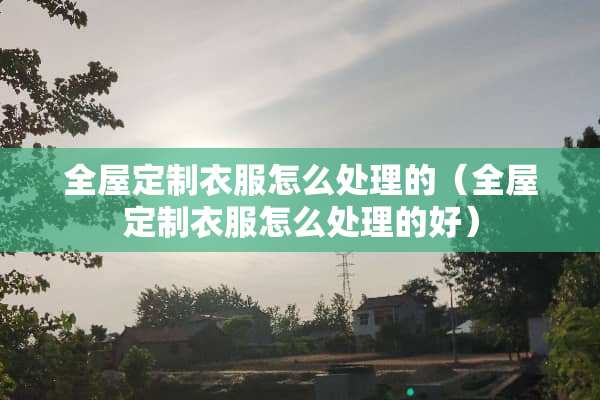 全屋定制衣服怎么处理的（全屋定制衣服怎么处理的好）