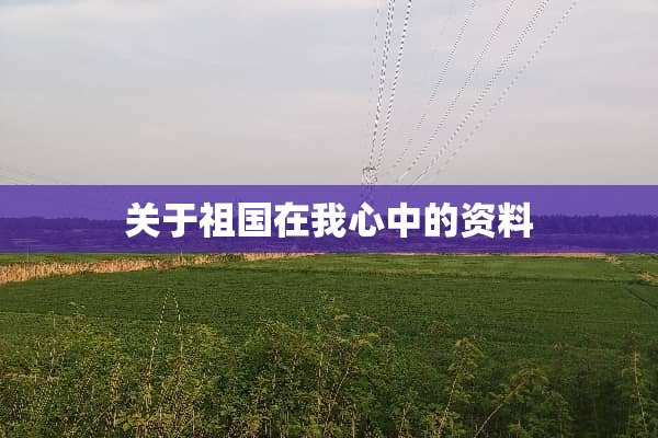 关于祖国在我心中的资料
