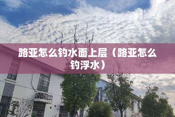 路亚怎么钓水面上层（路亚怎么钓浮水）