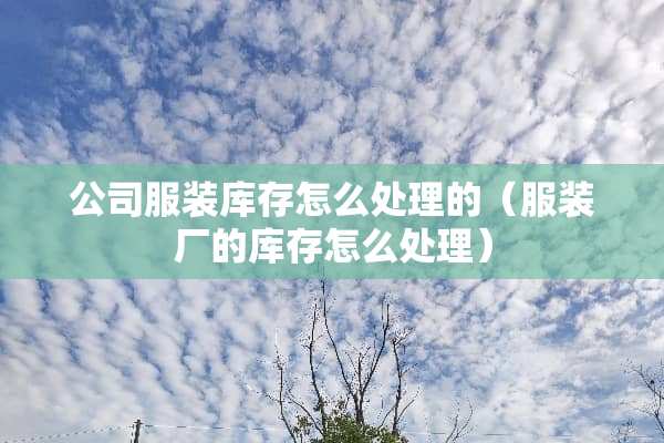 公司服装库存怎么处理的（服装厂的库存怎么处理）