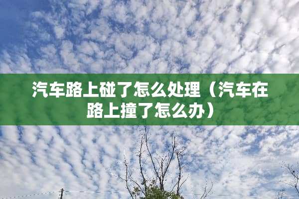 汽车路上碰了怎么处理（汽车在路上撞了怎么办）