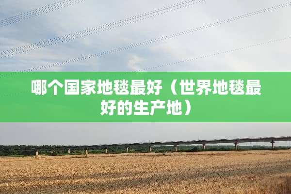 哪个国家地毯最好（世界地毯最好的生产地）