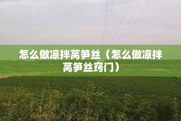 怎么做凉拌莴笋丝（怎么做凉拌莴笋丝窍门）