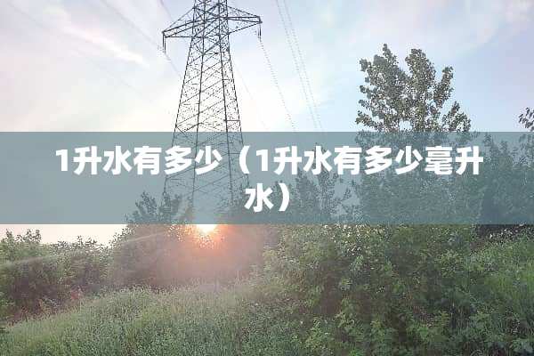 1升水有多少（1升水有多少毫升水）