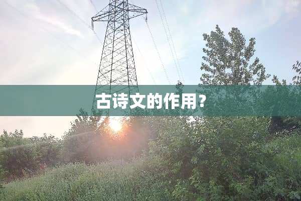 古诗文的作用？