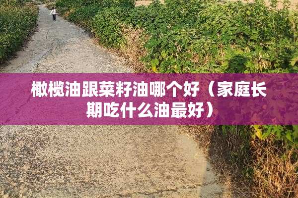 橄榄油跟菜籽油哪个好（家庭长期吃什么油最好）