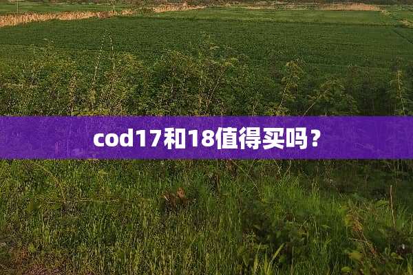 cod17和18值得买吗？