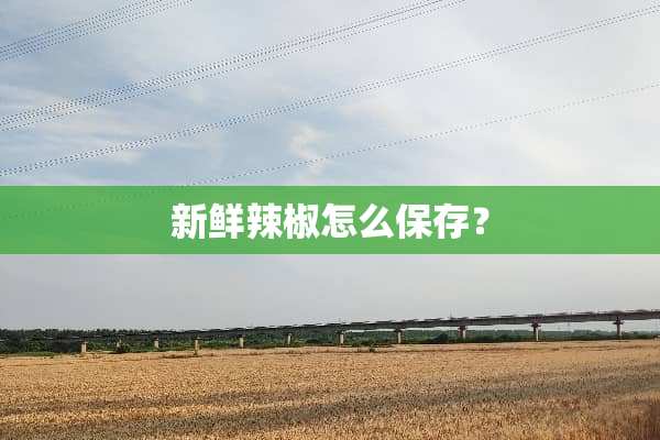 新鲜辣椒怎么保存？