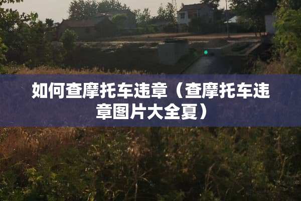 如何查摩托车违章（查摩托车违章图片大全夏）