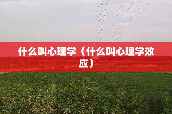 什么叫心理学（什么叫心理学效应）