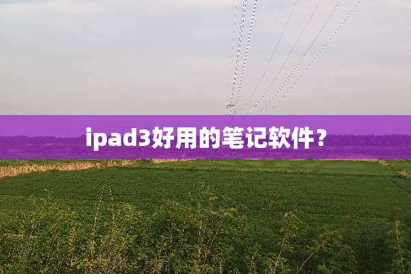 ipad3好用的笔记软件？