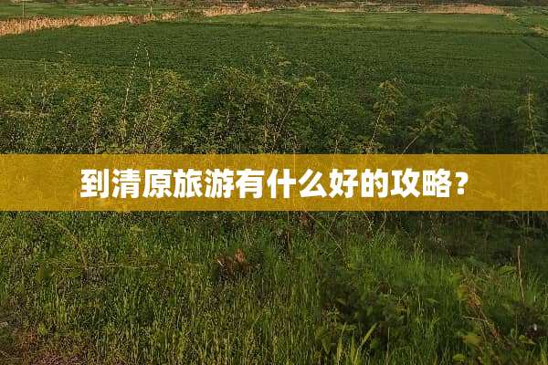 到清原旅游有什么好的攻略？
