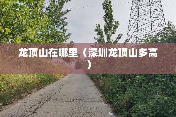 龙顶山在哪里（深圳龙顶山多高）