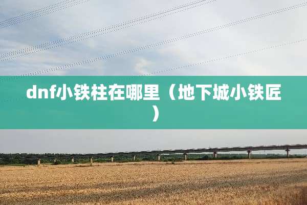 dnf小铁柱在哪里（**城小铁匠）