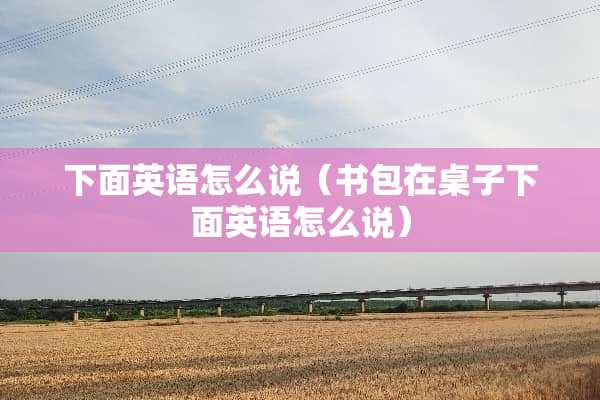 下面英语怎么说（书包在桌子下面英语怎么说）